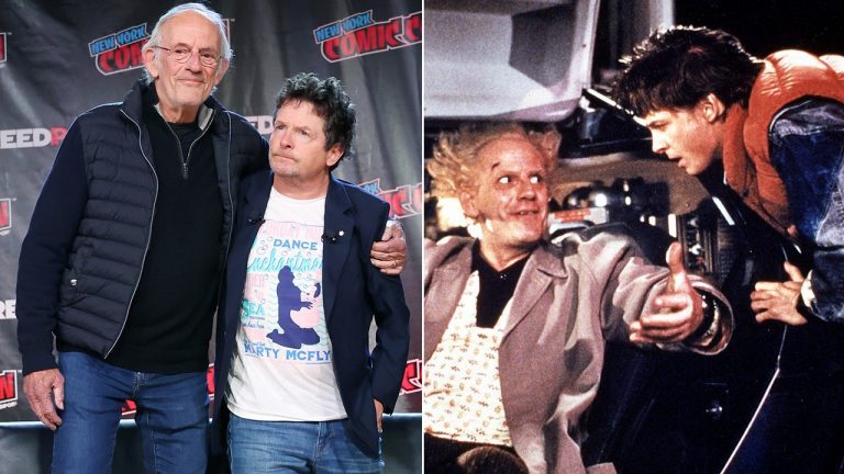 Back To The Future Stars Christopher Lloyd And Michael J Fox Reunite