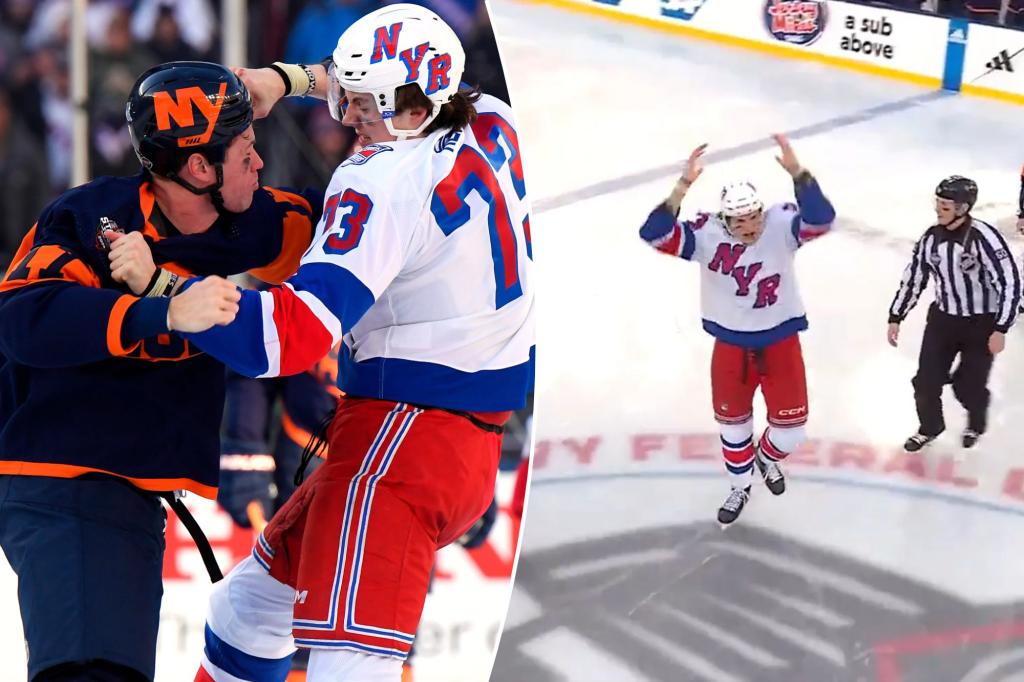 Rangers’ Matt Rempe Fights Islanders’ Matt Martin On First NHL Shift ...