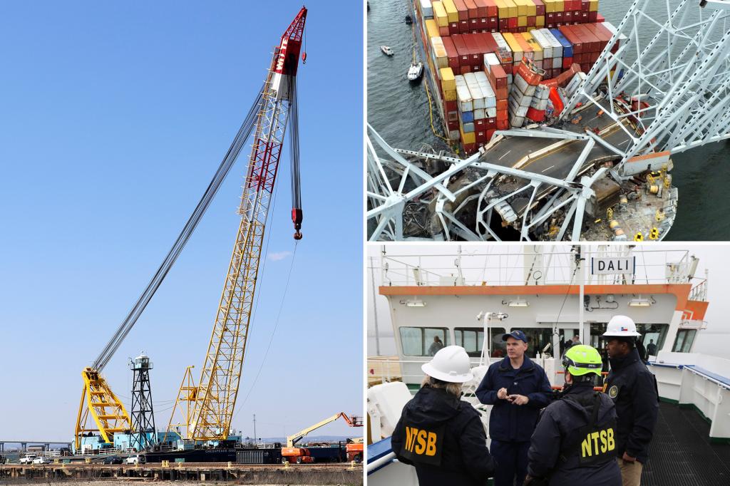 Fleet Of Massive Cranes Arrive At Baltimore’s Key Bridge To Begin ...