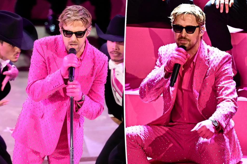 Ryan Gosling Wears Bedazzled Pink Suit For Epic ‘i’m Just Ken’ Oscars 