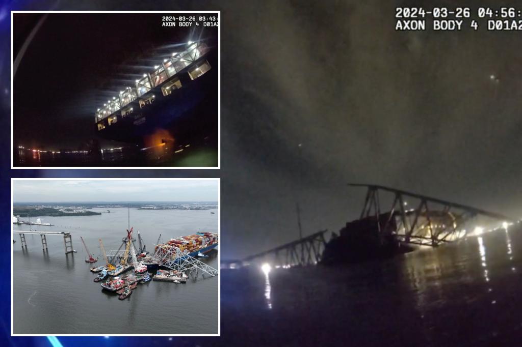 Baltimore Key Bridge Collapse Reactions Captured For First Time, Body 