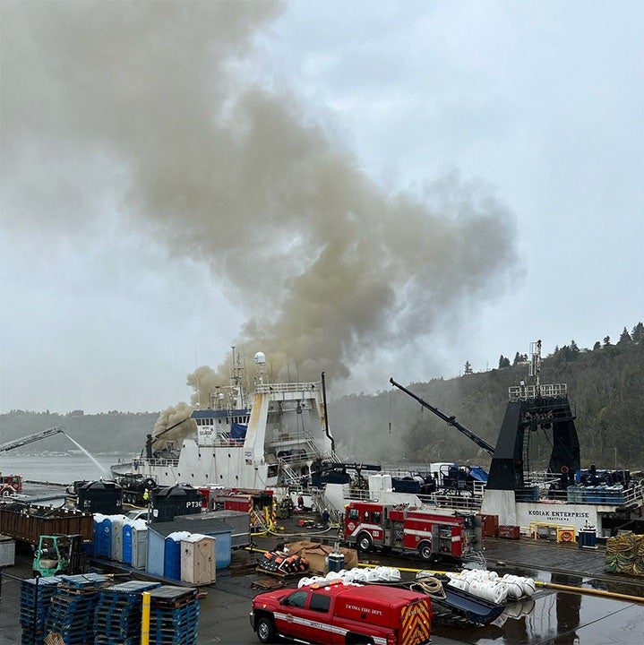 Washington state crews responding to boat fire in Tacoma Tideflats ...