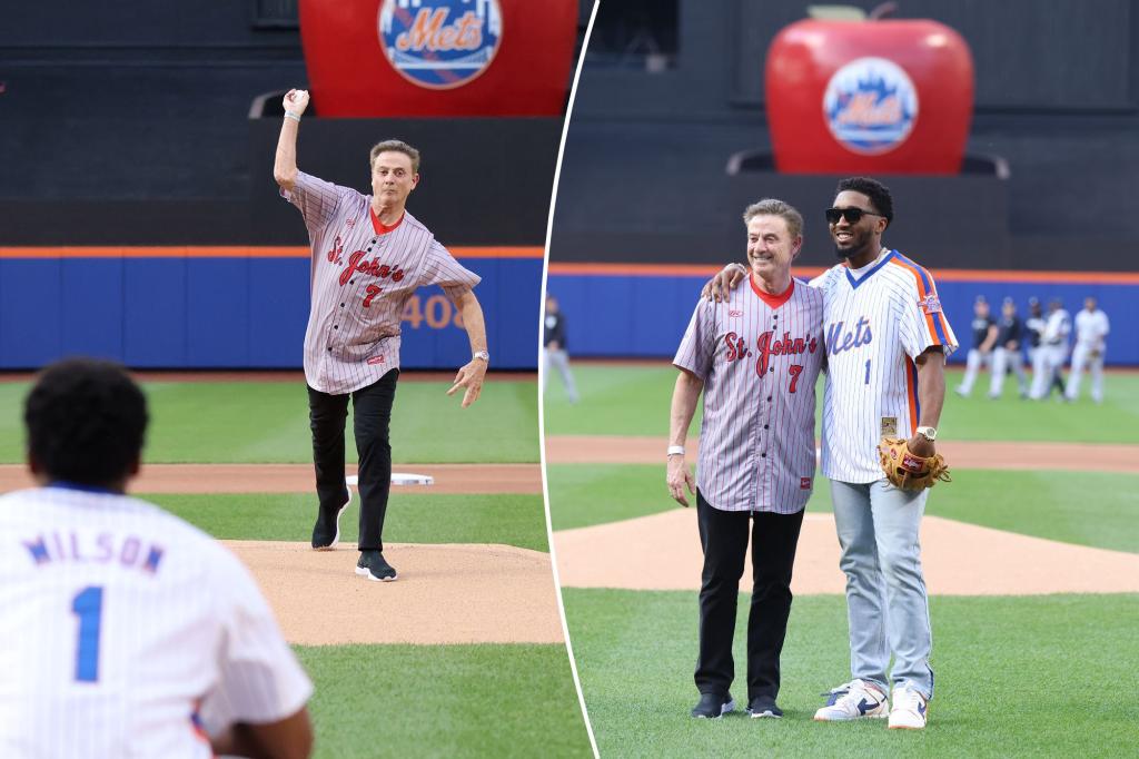 Rick Pitino throws Subway Series first pitch to Donovan Mitchell ...