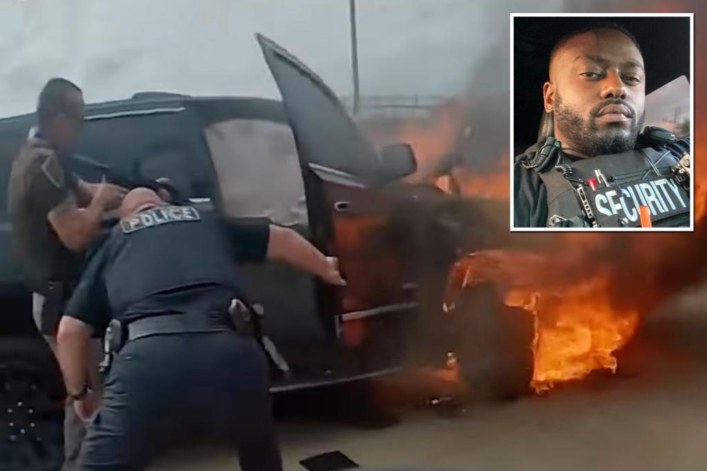 Dramatic moment Nathaniel Huey Jr. dies in fiery car crash: bodycam ...