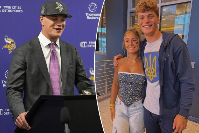 J.J. McCarthy, fiancée Katya Kuropas ‘home’ with Vikings after draft ...