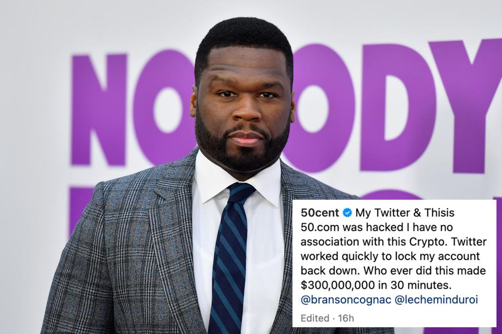 50 Cent claims hacker made $300 million using his account for crypto ...