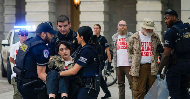 60 People Detained at Veterans' Protest Against ICE and the Military on Capitol Hill