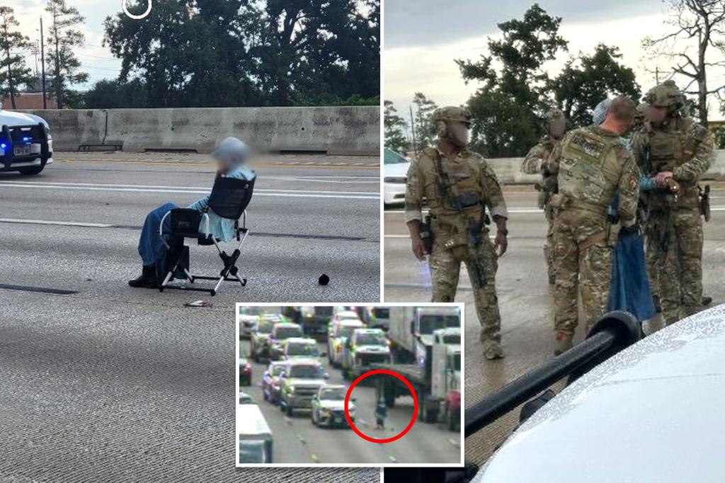 64-year-old woman with a gun sat in a lawn chair on a crowded Texas highway during a lengthy police standoff
