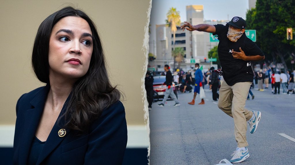 AOC minimizes LA rioters as simply teenagers and holds Trump responsible.