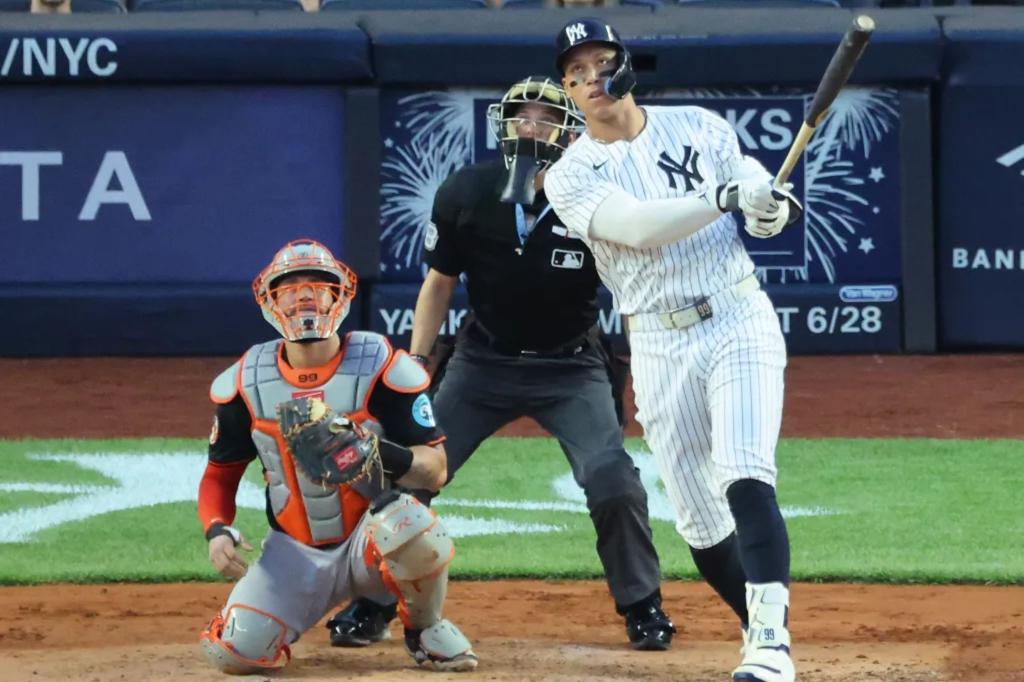 Aaron Judge hits a home run in Yankees' defeat against the Orioles