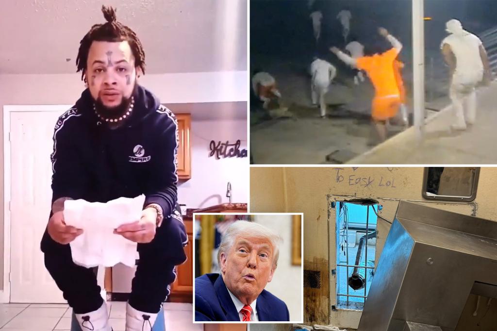 An inmate who broke out of a New Orleans prison shares a video pleading for Trump's assistance.
