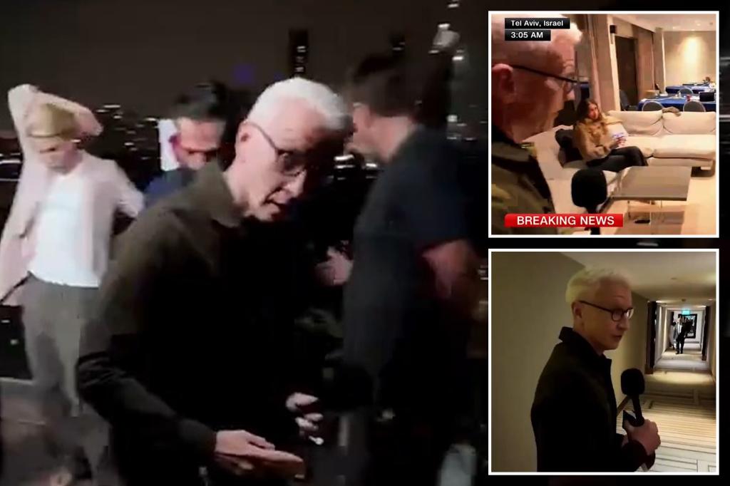 Anderson Cooper has to quickly leave the set live on air during a missile attack.