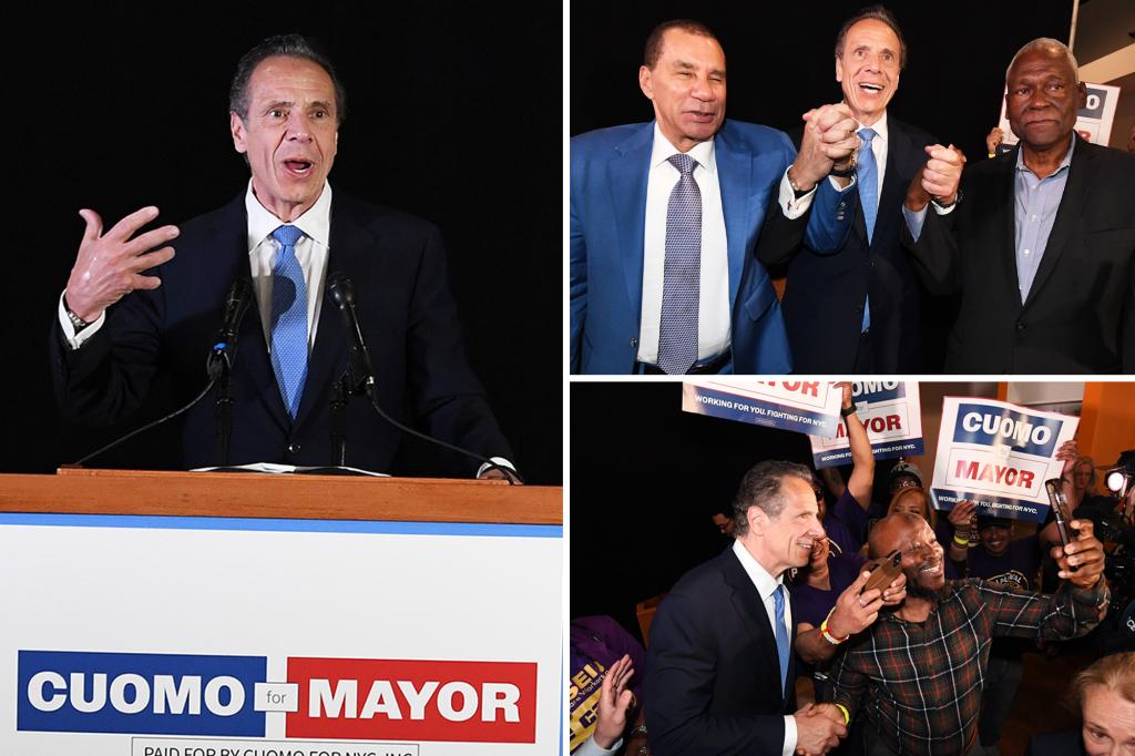 Andrew Cuomo receives support from former New York Governor David Paterson in the New York City mayoral election.