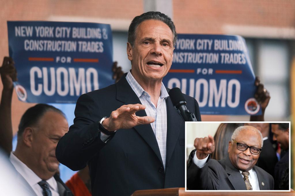 Andrew Cuomo secures the support of Democratic leader Rep. Jim Clyburn in the NYC mayoral election