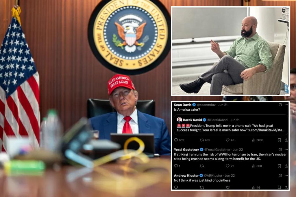 Andrew Kloster describes US airstrikes on Iran as 'meaningless' and implies that a hidden influence affected the president's decision.