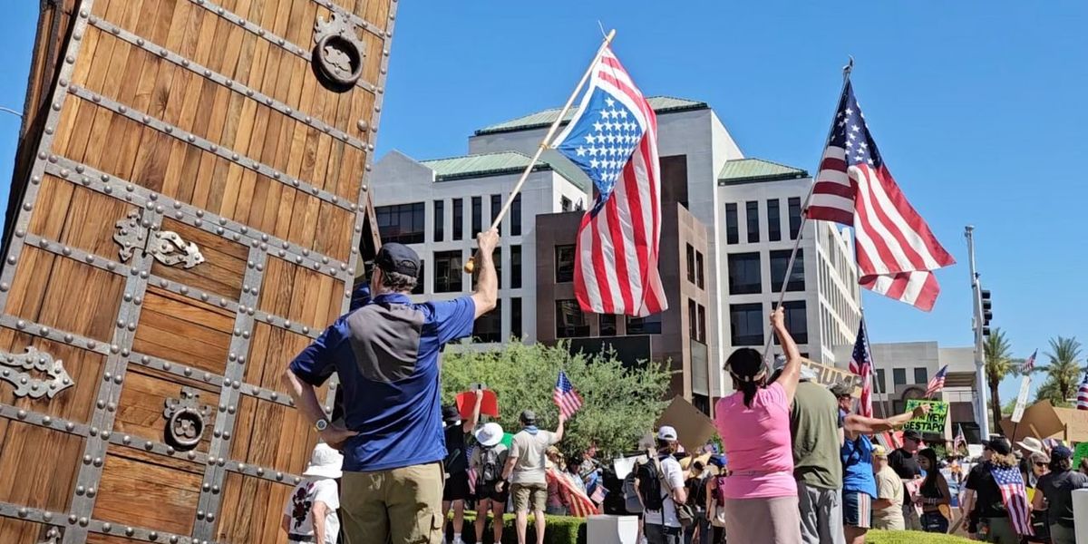 Arizona event attracts older attendees displaying patriotic symbols