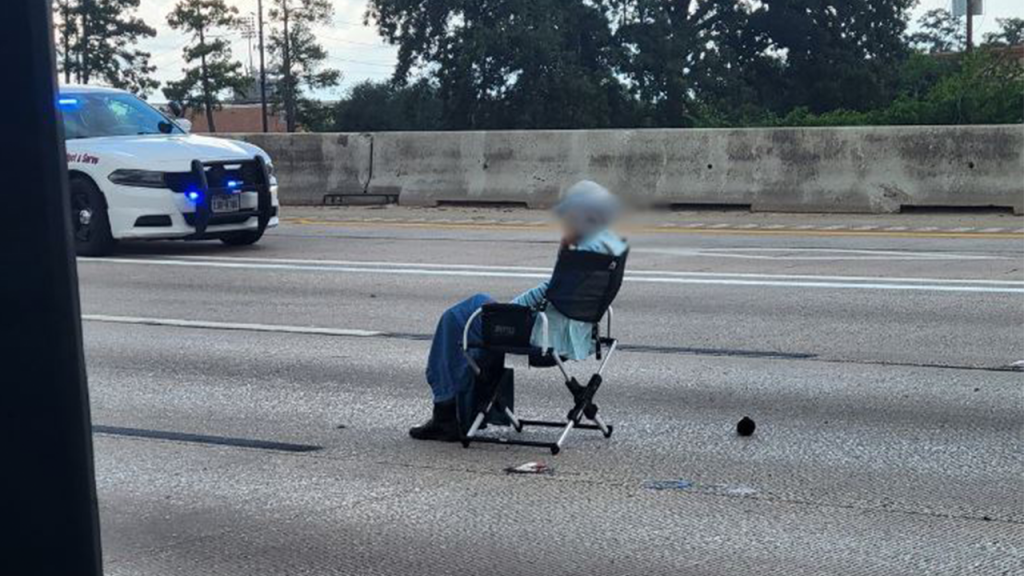 Armed woman in Texas sat in a lawn chair on a busy highway during a long standoff with police