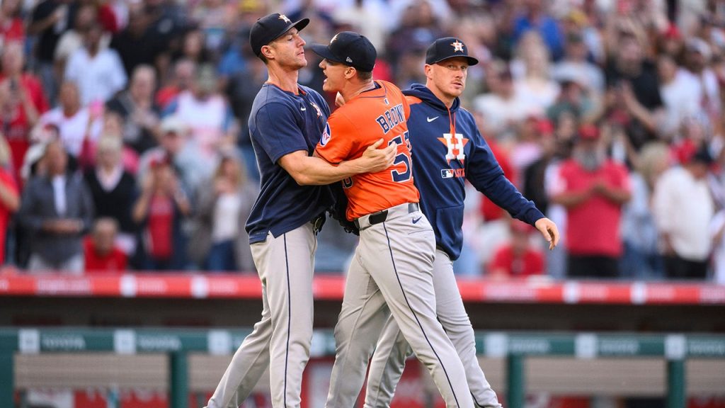 Astros secure victory in extra innings after benches clear due to confrontation between Hunter Brown and Zach Neto