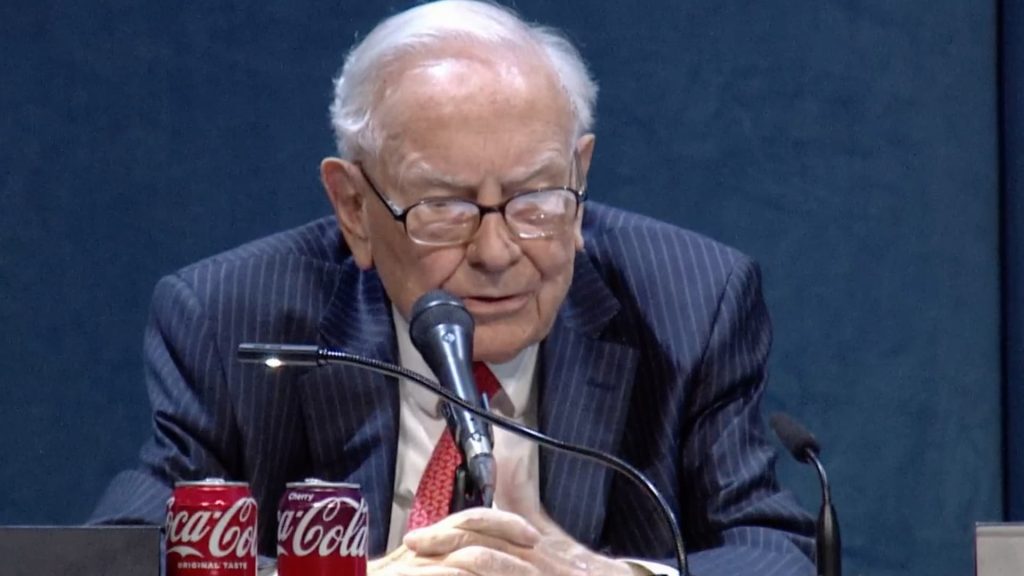 Berkshire shares fall significantly as the 'Buffett premium' vanishes, prompting expectations of further selling.