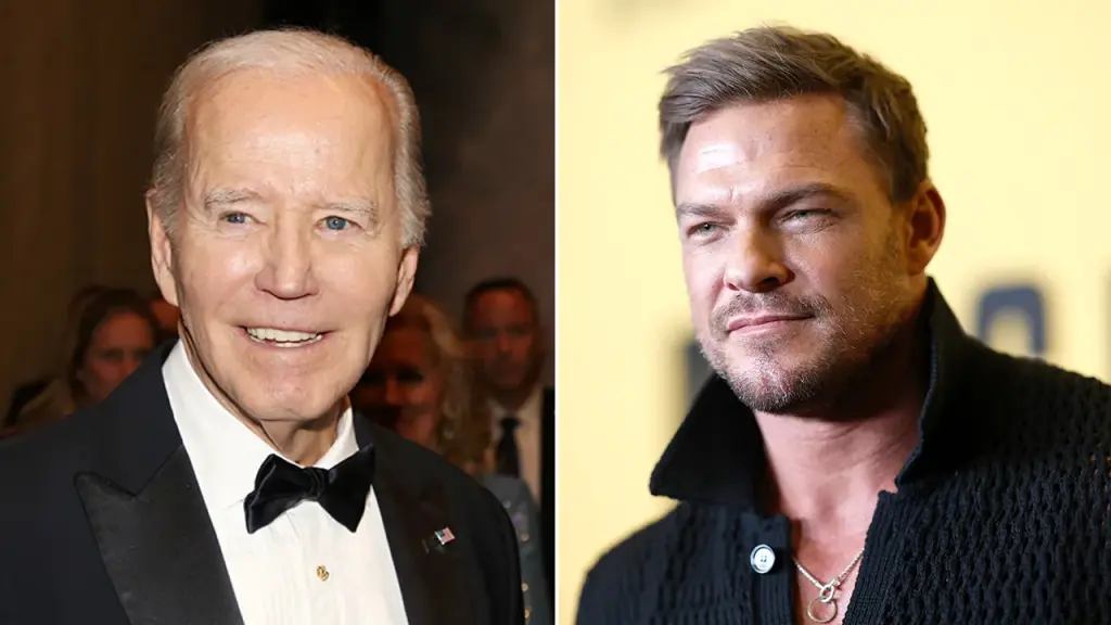 Biden family visits the set of 'Reacher' and meets actor Alan Ritchson in Philadelphia.