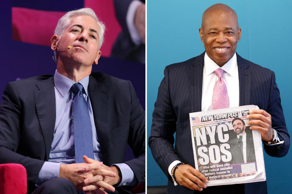 Bill Ackman to support NYC Mayor Eric Adams' reelection effort