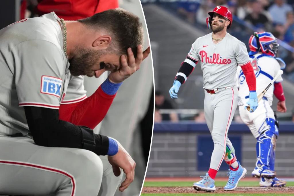 Bryce Harper goes on injured list in tough setback for the Phillies