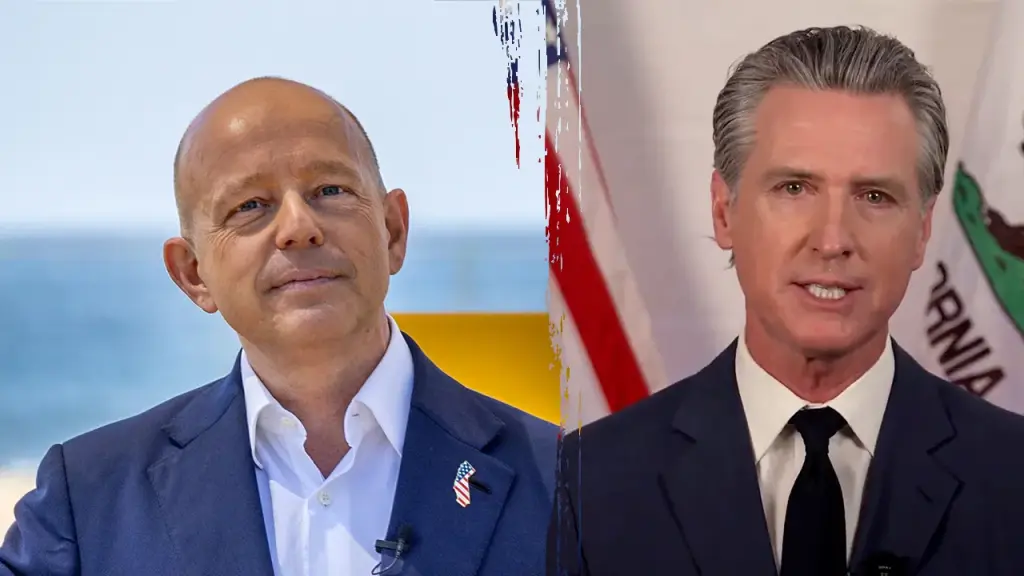California gubernatorial candidate criticizes Newsom while navigating the aftermath of a riot