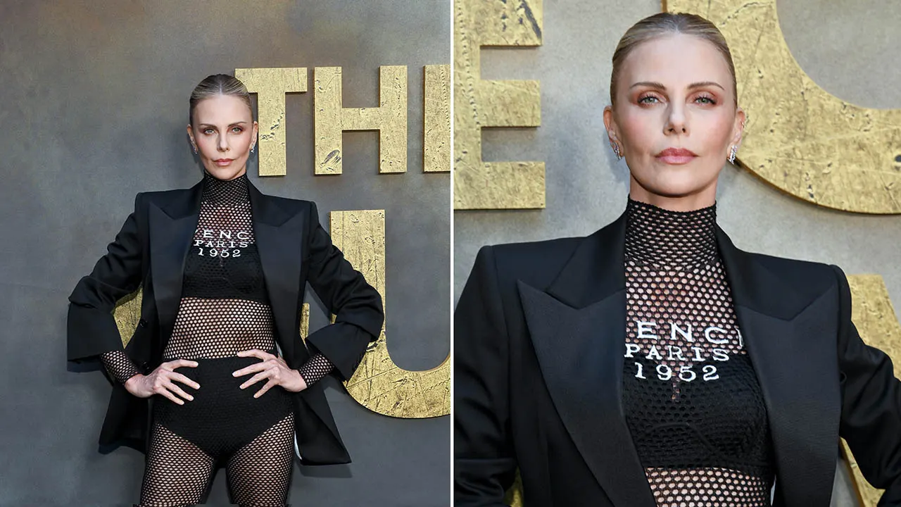 Charlize Theron boldly shows off in a fishnet catsuit before turning 50