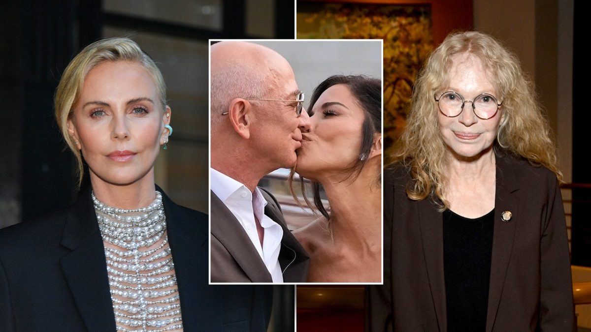Charlize Theron criticizes Jeff Bezos' wedding while celebrities commend his ex-wife.