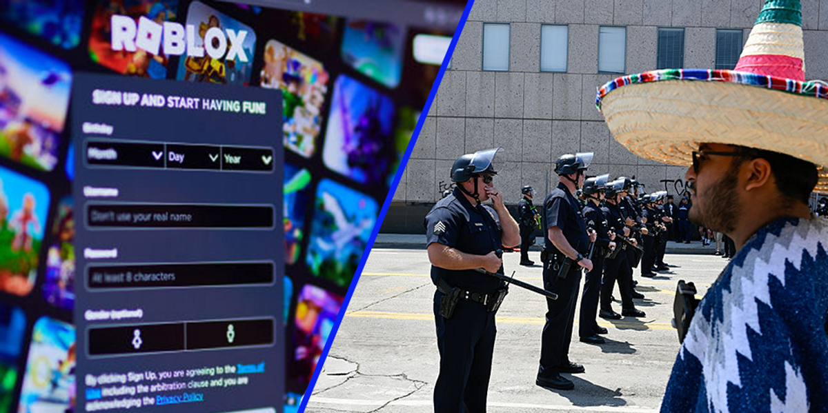 Children dressing up as ICE agents and conducting raids on 'undocumented immigrants' in a Roblox game