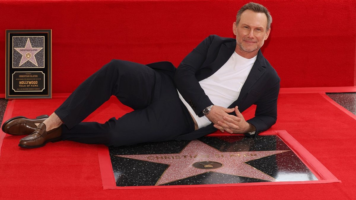 Christian Slater describes fame as 'strange' while receiving his Hollywood Walk of Fame star.