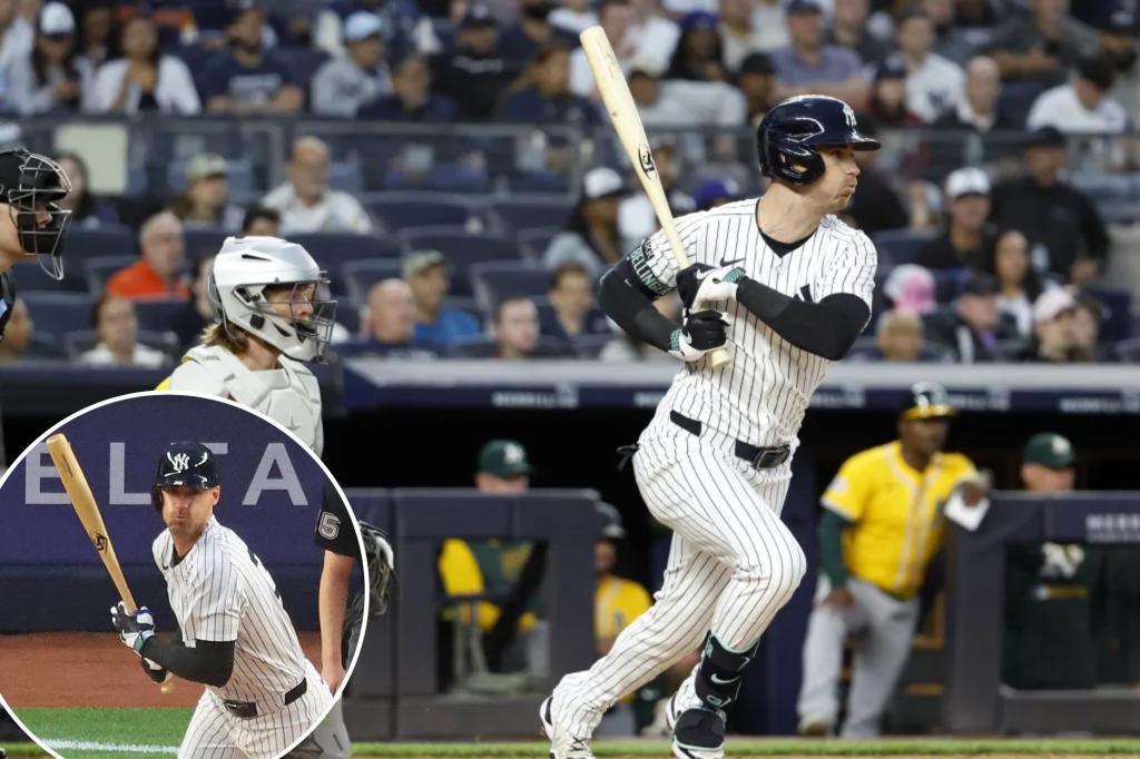 Cody Bellinger of the Yankees punishes the A's for deliberately walking Aaron Judge