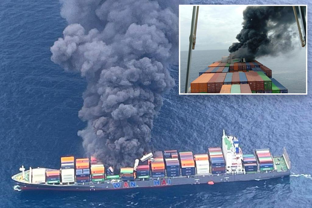 Container ship catches fire and explodes near the coast of India, officials looking for 4 missing crew members