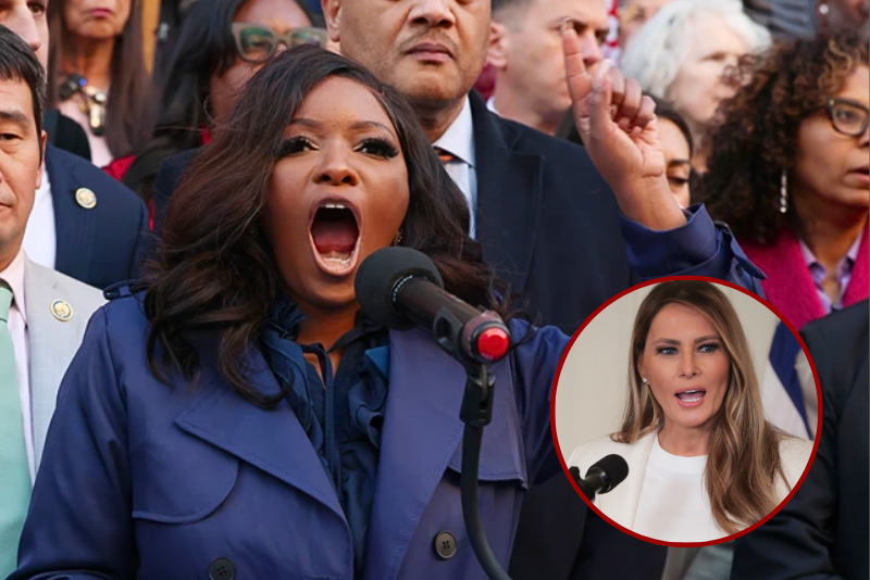 Crockett raises concerns about Melania's previous immigration process for U.S. citizenship and questions the integrity of the GOP.