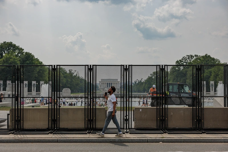 D.C. installs more than 18 miles of fencing for the upcoming military parade on June 14