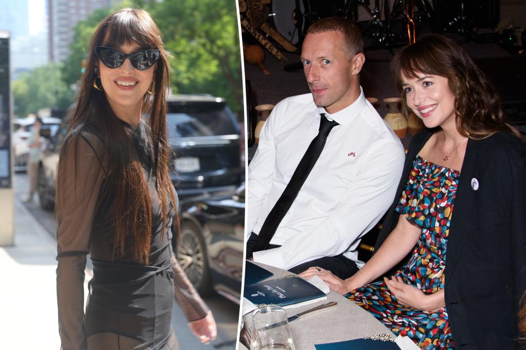 Dakota Johnson makes an appearance on 'Late Night' following her split with Chris Martin