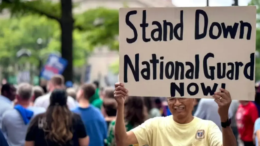 Demonstrations against immigration overshadow Trump's $45M military parade in Washington, DC