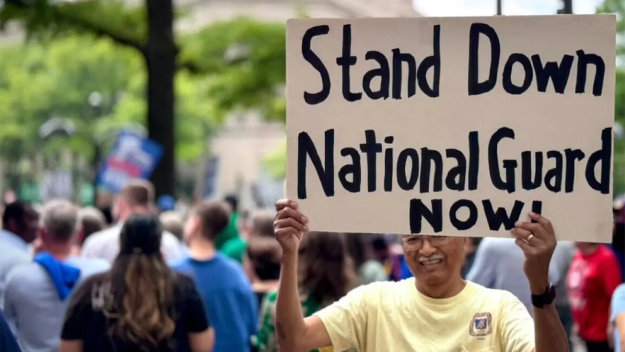 Demonstrations against immigration overshadow Trump's $45M military parade in Washington, DC