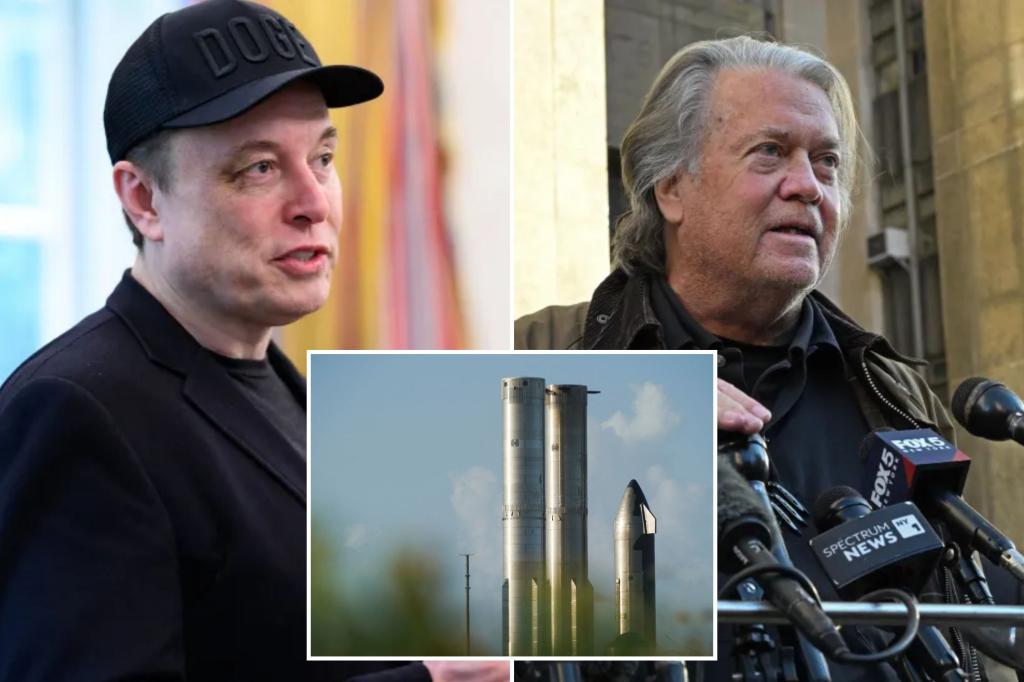 Elon Musk criticizes Steve Bannon as ‘a criminal’ after podcast host encourages Trump to take control of SpaceX.