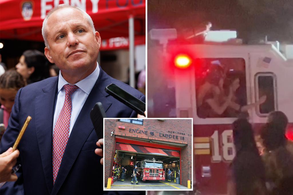 Fire department officer suspended for giving 'hot girls' a ride on firetruck while the department investigates inappropriate behavior.