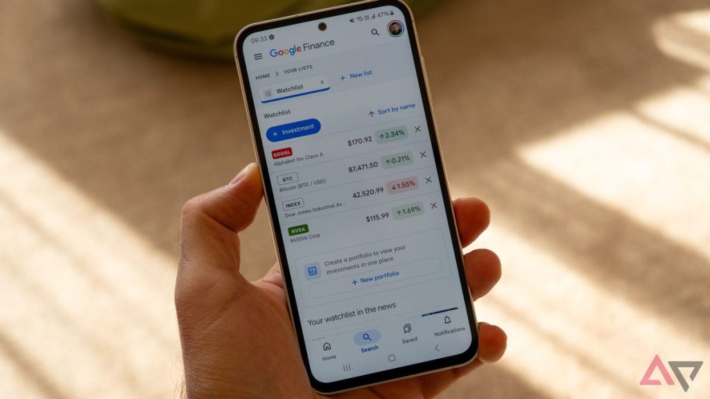 Google can now display all your stocks in a personalized chart.