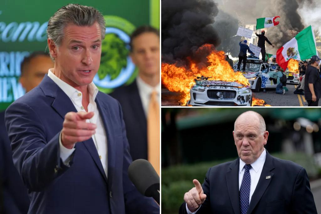 Governor Newsom provokes further tension, challenges Trump’s border chief Tom Homan to arrest him during violent anti-ICE protests.