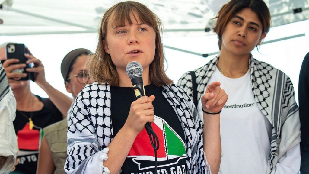 Greta Thunberg participates in Freedom Flotilla to Gaza while Israel observes the effort.