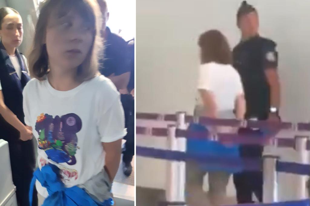 Greta Thunberg seems to pretend to be handcuffed upon her arrival in France after being deported from Israel.