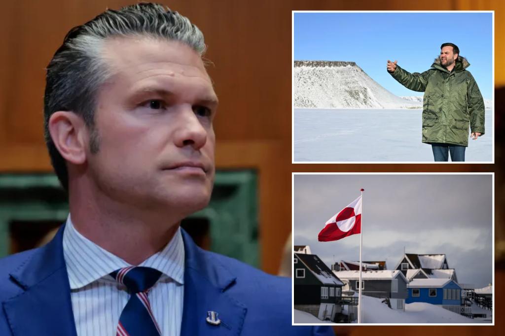 Hegseth states that the Pentagon has backup plans to invade Greenland.