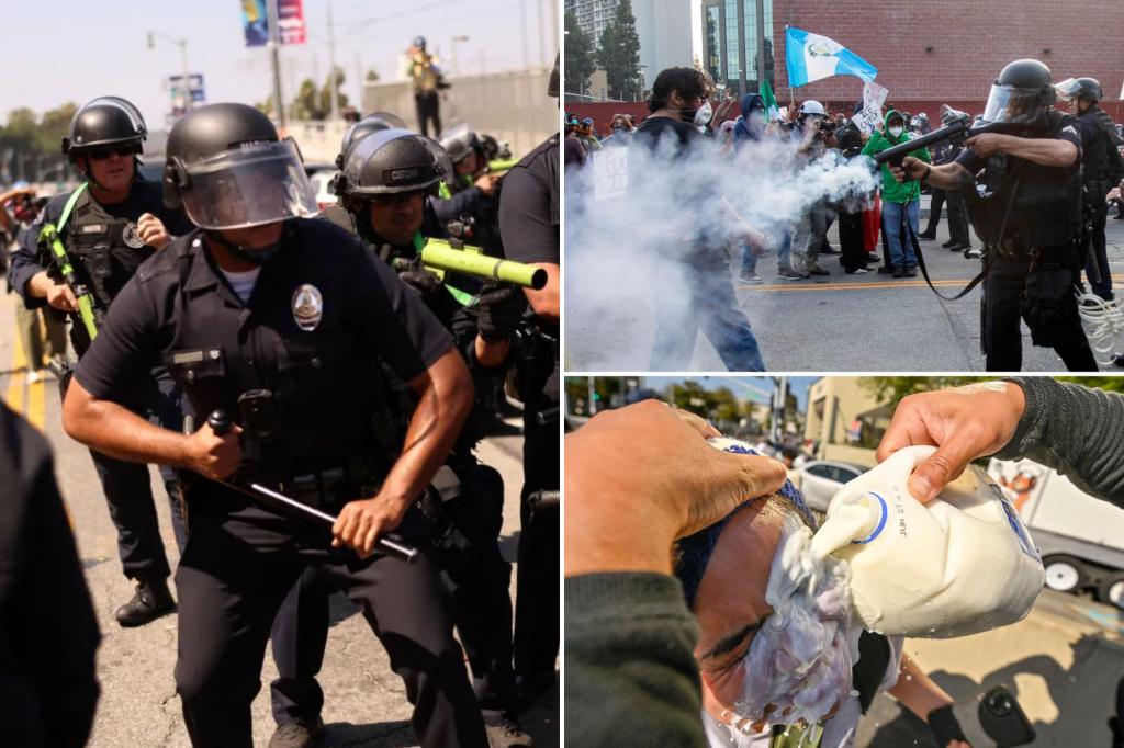 Here is the complete riot equipment that Los Angeles police are utilizing to disperse anti-ICE demonstrations.