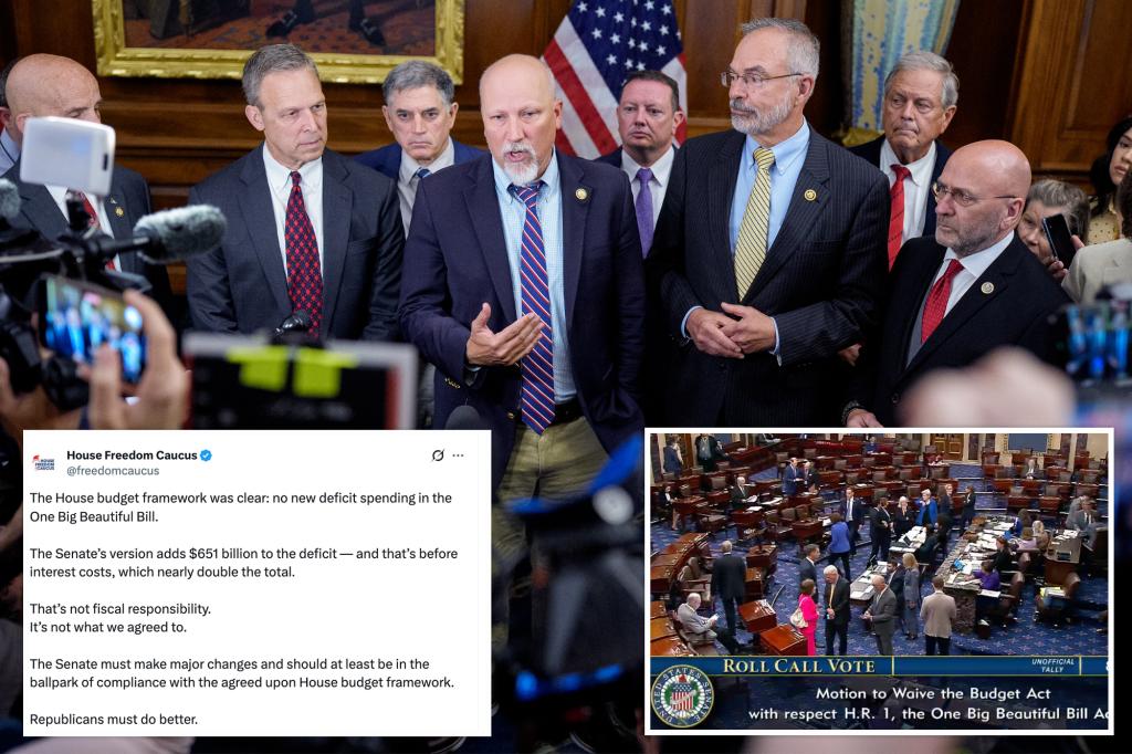 House Freedom Caucus states they will not support the Senate's significant bill