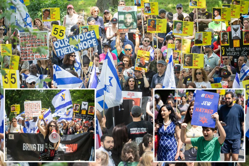 Hundreds gather in Central Park for an Israel hostage rally following the Colorado terror attack