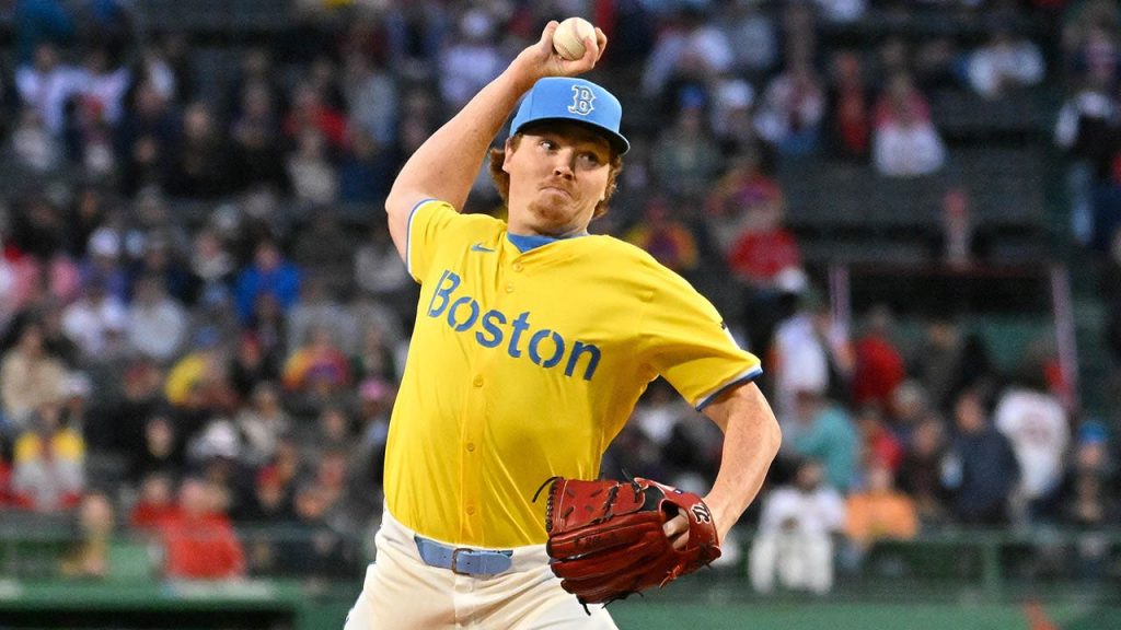 Hunter Dobbins of the Red Sox pitches in the Bronx after promising to never play for the Yankees