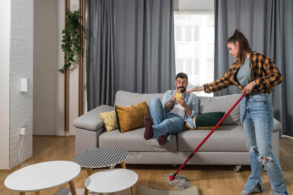 I provide for the family, but my husband refuses to help with household tasks.